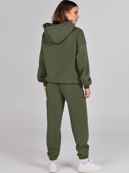 Womens 2 Piece Outfits Lounge Hoodie Oversized Sweatshirt Jogger Sweatpants Y2K Tracksuit Sweatsuit Set Fall Clothes
