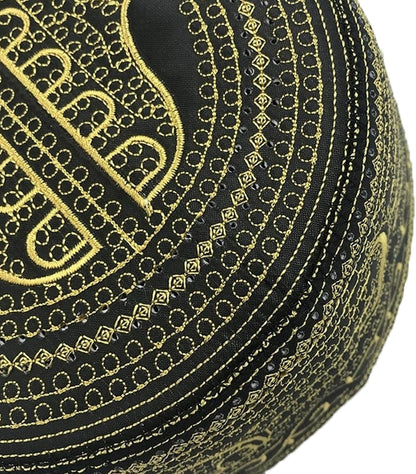 Men Teens Embroidered Kufi Muslim Prayer Hat Islam Religious Hard Skull Cap Arabic Messianist Praying Cap Ramadan Eid Gift