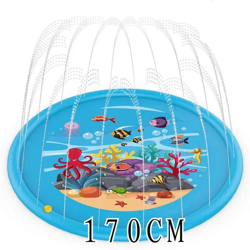 Kids Outdoor Summer Inflatable Water Splash Play Pool Playing Sprinkler Mat Yard Outdoor Fun Splash Water Toy Playground Toddler