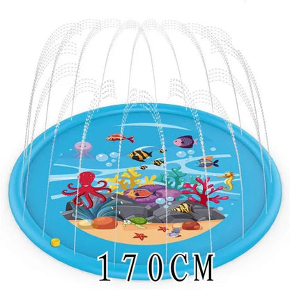 Kids Outdoor Summer Inflatable Water Splash Play Pool Playing Sprinkler Mat Yard Outdoor Fun Splash Water Toy Playground Toddler