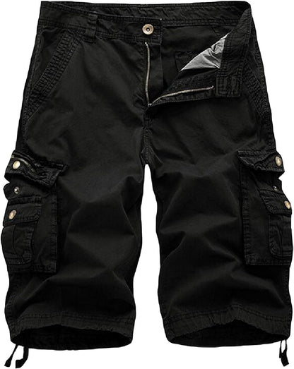 Mens Cargo Shorts Cotton Relaxed Fit Camouflage Camo Cargo Short