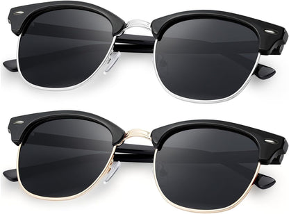 Sunglasses Men and Womens, Polarized Sunglasses for men with UV Blocking Semi-Rimless Frame for Driving & Hiking