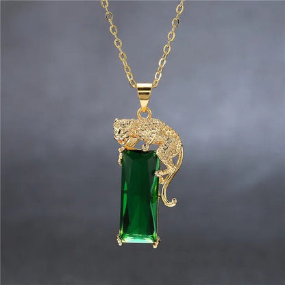 1 PCS European and American Fashion Gemstone Pendant Ladies Necklace Wedding Jewelry