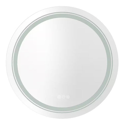 24 In. W X 24 In. H Large round Frameless Light Dimmable Backlit Dual Front LED Wall Bathroom Vanity Mirror Super Bright