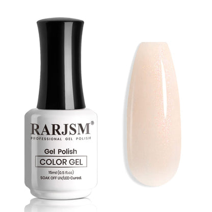 Nude Hot Pink Iridescent Gel Nail Polish Sheer Bright Neon Pink Glitter Jelly Gel Polish Neutral Shimmery Summer Color Sparkle Rainbow Pigment Gel 15ml Soak off Cured Need for Home Salon DIY