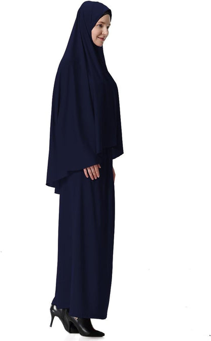 Muslim Islamic Women'S Khimar 2Pcs Sets Soft Distinctive Prayer Dress Hijab Abaya Suit(10 Colors Available)