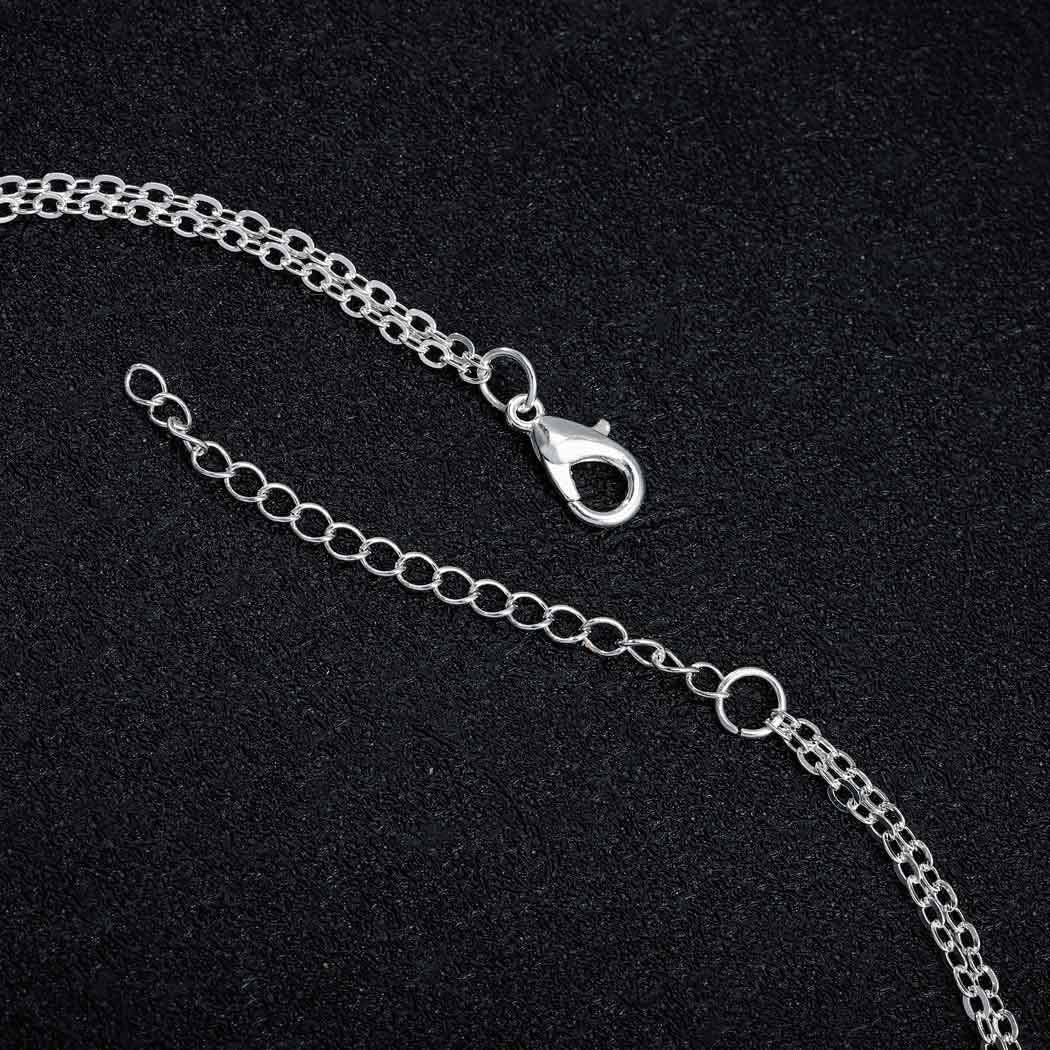 Blue Turquoise Necklaces Multilayerd Sequin Pendant Necklace Chain Jewelry for Women