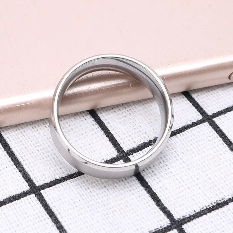 Fashion Jewelry Couple rings 8mm fuck off Steel Ring Engraved fuck off blue black