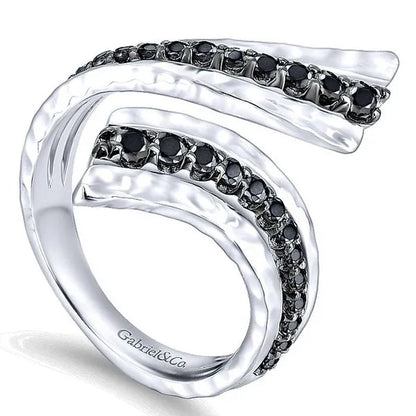 Women's classic creative black and white diamond ring ring 925 silver lady ring