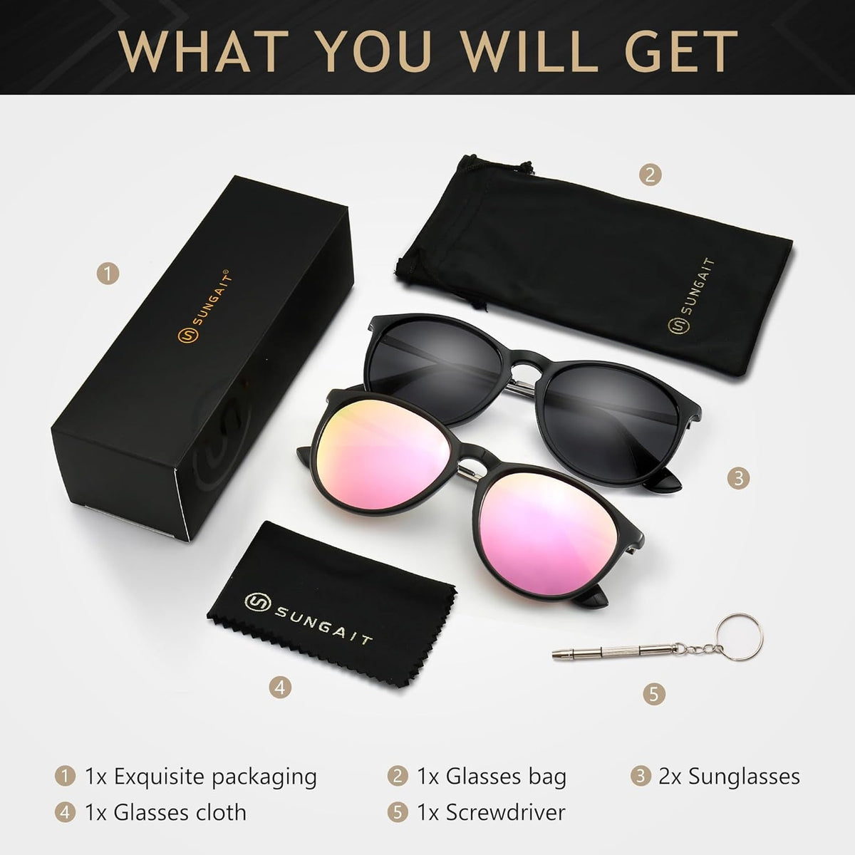 Vintage Round Sunglasses for Women Men Classic Retro Designer Style
