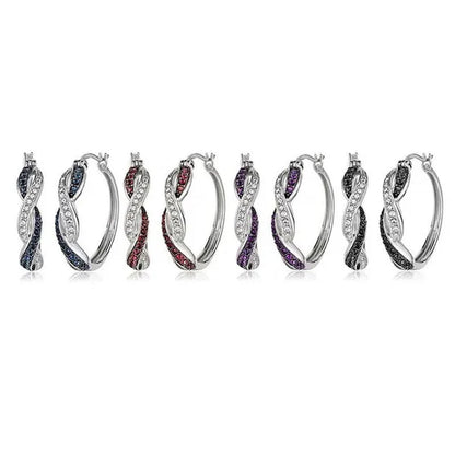 Fashionable new style 925 silver needle zircon earrings trendy color earrings simple and creative inlaid zircon earrings