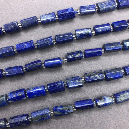 Lapis Lazuli Prism Cube Beads Natural Loose Stone Spacer Diy for Jewelry