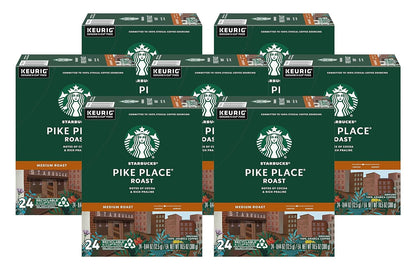 K-Cup Coffee Pods, Medium Roast Coffee, Pike Place Roast for Keurig Brewers, 100% Arabica, 6 boxes (60 pods total)