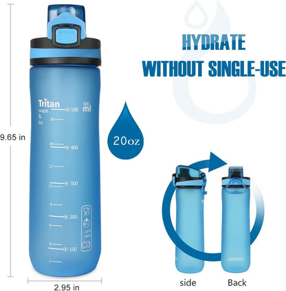 Sports Water Bottles 20 Oz BPA Free Leak Proof Tritan Plastic Bottle Flip Top