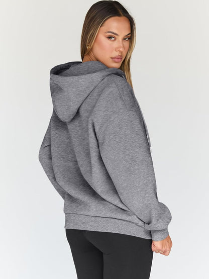Womens Zip up Hoodies Oversized Sweatshirts Fall Fashion Outfits Casual Jackets 2025 Winter Clothes