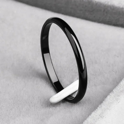 2mm Super Thin Dainty Tiny Ring Black/Silver/Gold/Rose Gold Rings Unisex Wedding Band Size 3-10