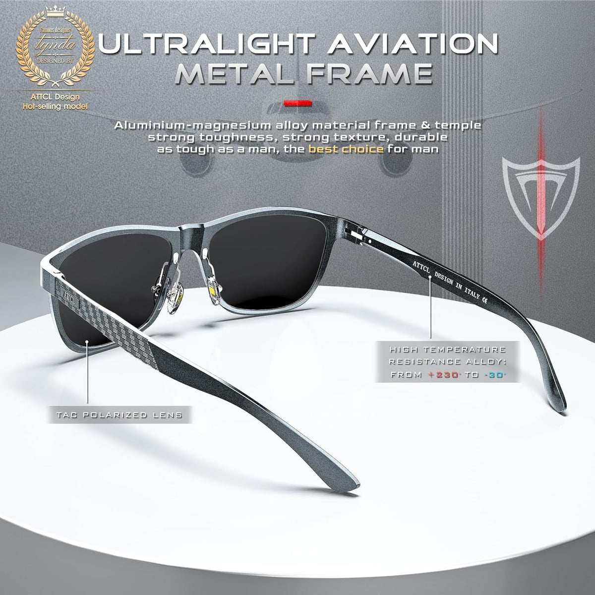 Men'S Retro Metal Frame Driving Polarized Sunglasses for Men Sun Glasses