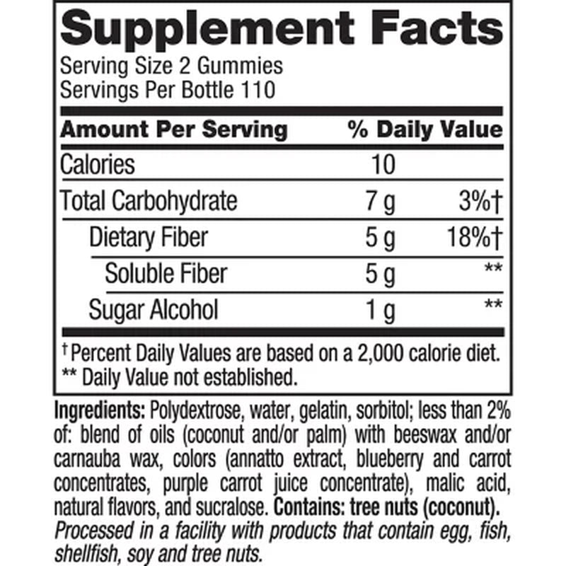 Vitafusion Fiber Well Sugar Free Gummy Vitamin Supplement, 220 Ct.