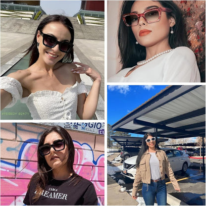 Classic Women Sunglasses Fashion Thick Square Sun Glasses Chunky Frame UV400 B2471