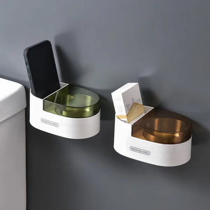 Stainless steel wall-mounted ashtray with lid,cigarette Storage Rack Creative Bathroom Wall Stainless Steel Ashtray