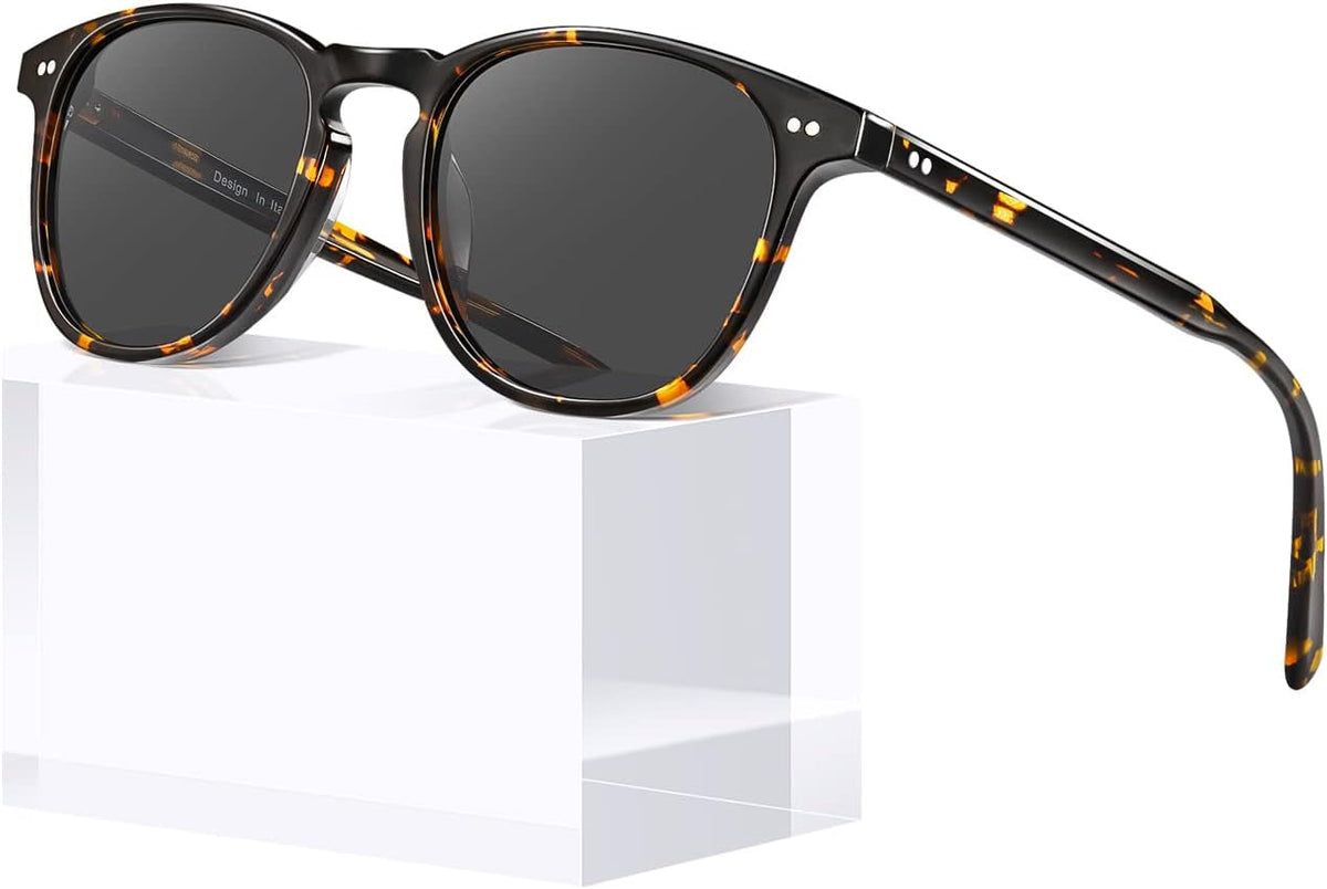 Retro Polarized Sunglasses for Women Small and Medium Face UV Protection, Handcrafted Acetate Frame Sunnies CA5285
