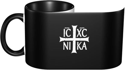 Christian Orthodox Russian Cross Mug, 11 Oz Coffee Mug Funny Tea Cup for Office Home School