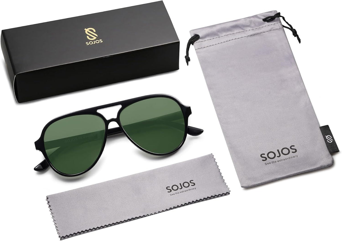 Classic Polarized Aviator Sunglasses for Women Men, Retro Trendy Aviators Shades SJ2201