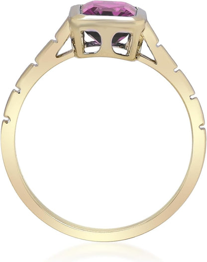 14K Yellow Gold Genuine Rodholite Ring for Women