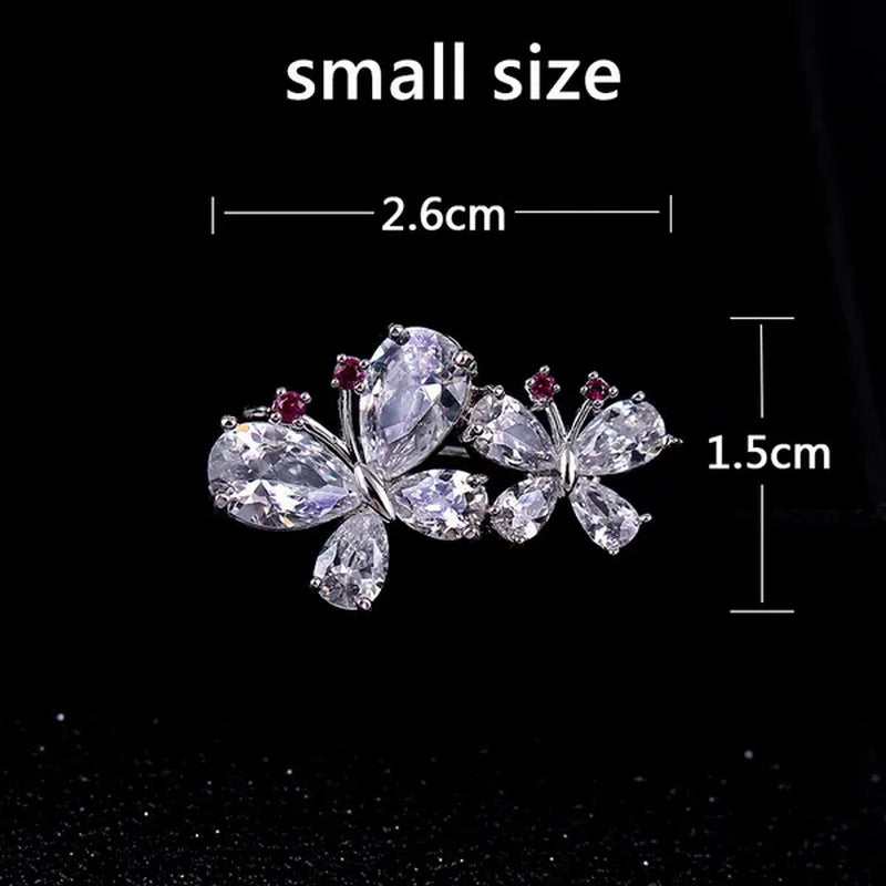 7 colors New Rhinestone Brooches for Women Butterfly Brooch Wedding Fashion Jewelry Gift Women Cute Zinc Crystal Butterfly Enamel Pin Accessories Arrow