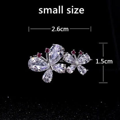 7 colors New Rhinestone Brooches for Women Butterfly Brooch Wedding Fashion Jewelry Gift Women Cute Zinc Crystal Butterfly Enamel Pin Accessories Arrow