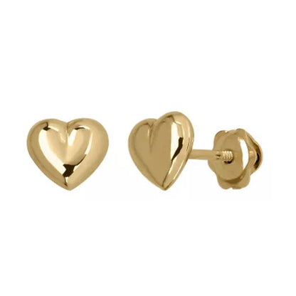 Children'S Hoop and Heart Earring Set in 14K Yellow Gold