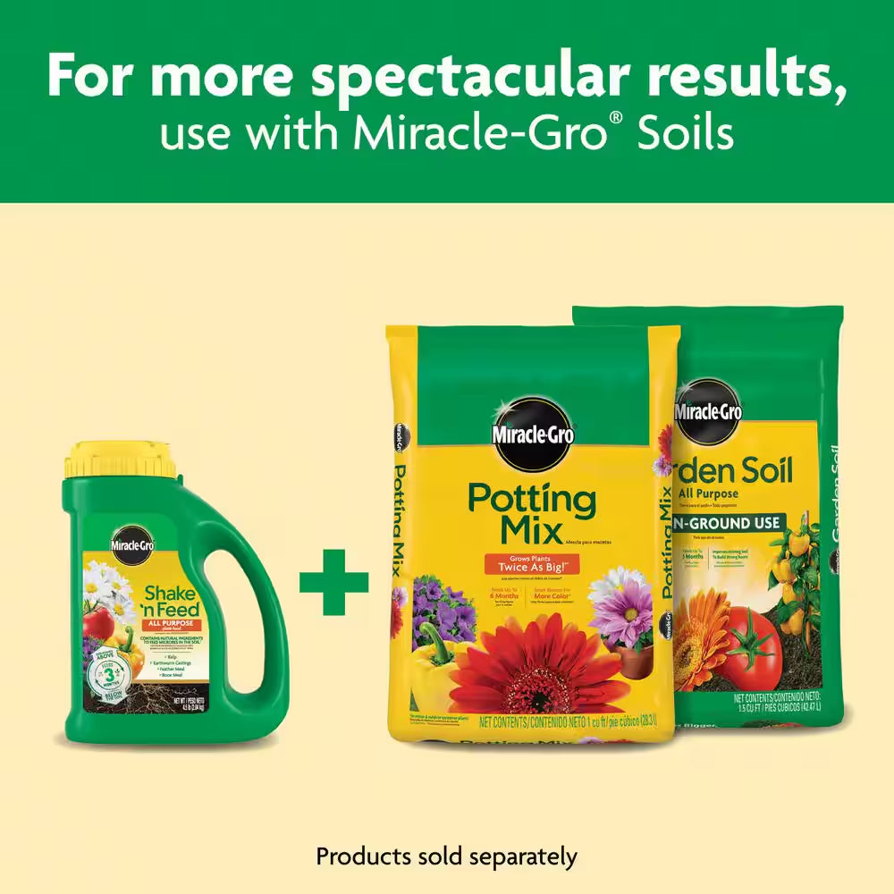 Shake N Feed All Purpose Plant Food 4.5 Lbs. for In-Ground and Container Plants, Feeds up to 3-Months, Dry Fertilizer