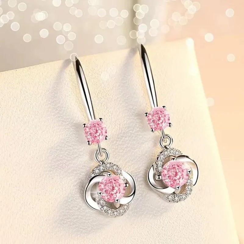 Female Fashion S925 Silver Earrings Ladies Temperament Earrings Water Drop Long Earrings Engagement Earrings Diamond Earrings
