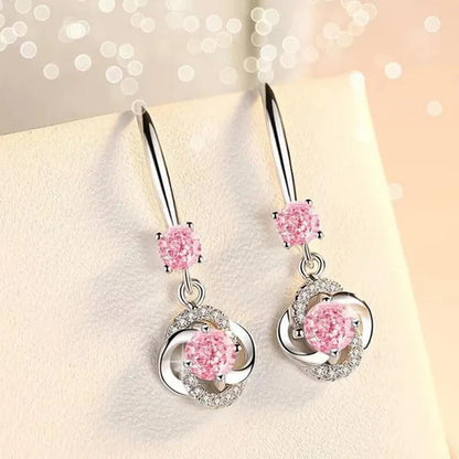 Female Fashion S925 Silver Earrings Ladies Temperament Earrings Water Drop Long Earrings Engagement Earrings Diamond Earrings