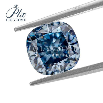 Best Loose Gemstones Moissanite Diamond Excellent Crushed Ice Cushion Cut Dark Vivid Blue Color Stone For Jewelry Diamond Ring