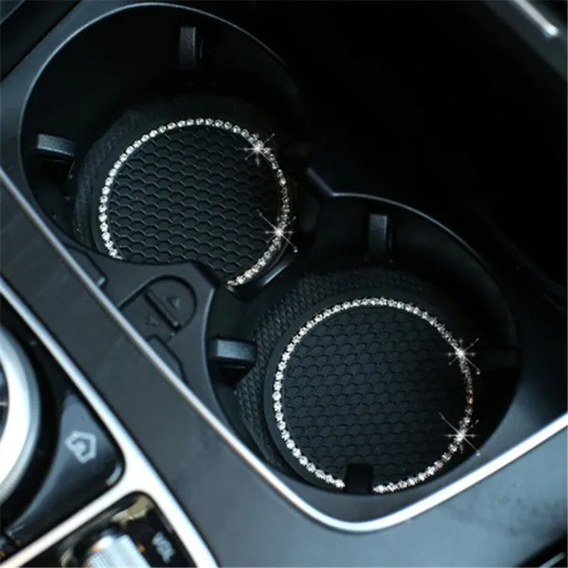 1/2PCS Car Universal Diamond Honeycomb Water Cup Bottle Holder Anti-slip Pad Mat Drink Coaster for Interior Decoration Car Styling Accessories