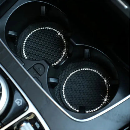 1/2PCS Car Universal Diamond Honeycomb Water Cup Bottle Holder Anti-slip Pad Mat Drink Coaster for Interior Decoration Car Styling Accessories