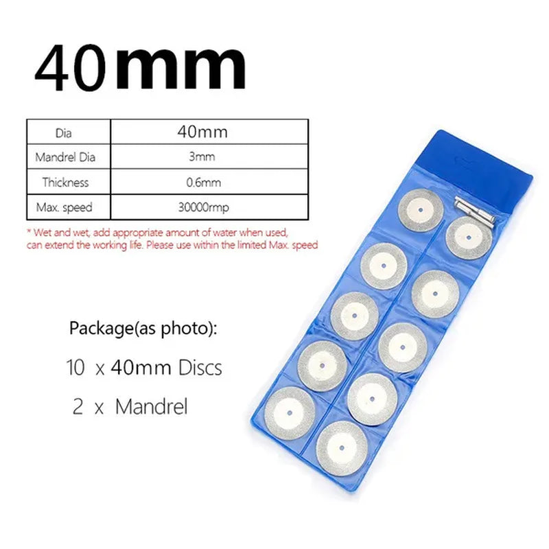 New 1 Pack  12 Pcs Hot Tool Mini Cutting Disc For Rotory Accessories Diamond Grinding Wheel Rotary Circular Saw Blade Abrasive Diamond Disc