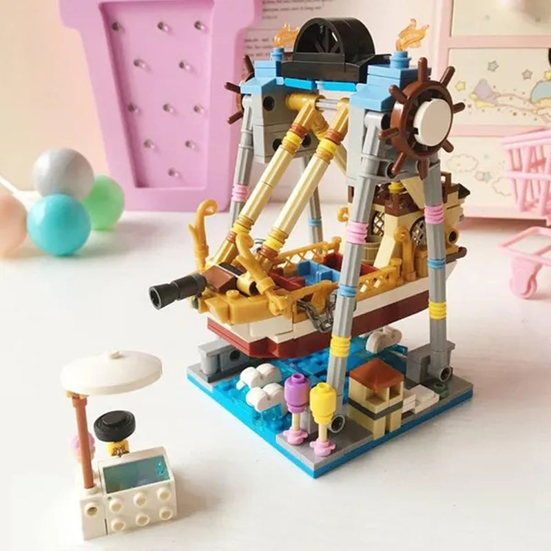 Loz Amusement Park Food Truck Merry-Go-Round Ferris Wheel Mini House Diamond Mini Building Block Cute Toys for Kids and Girls