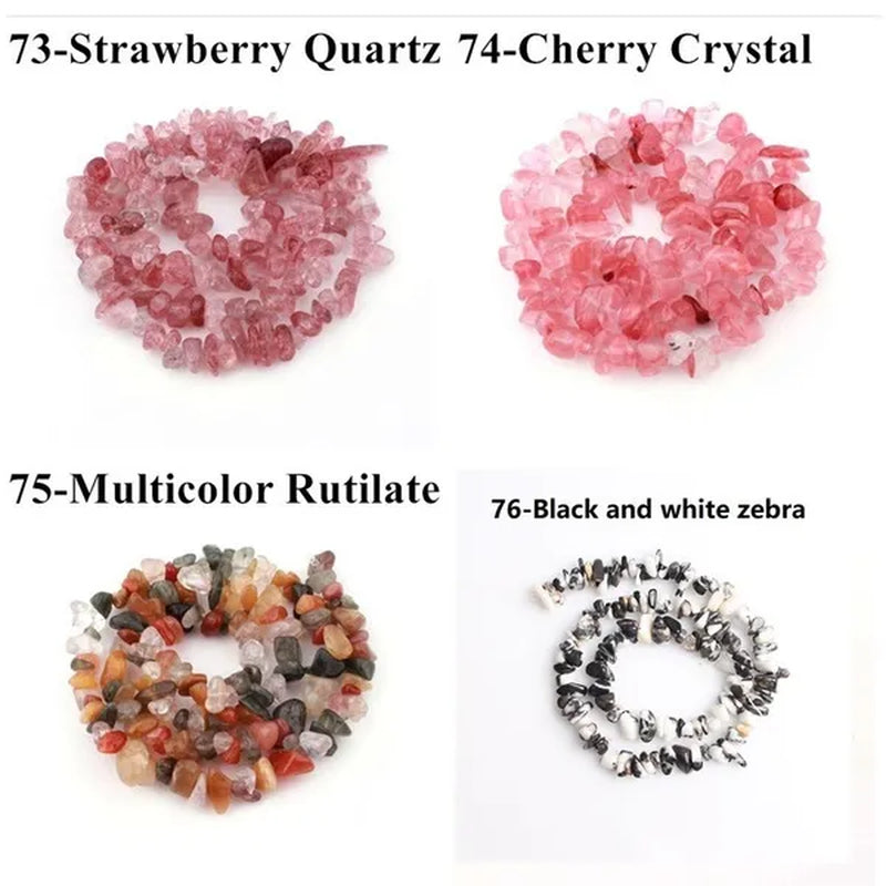 5-8MM natural stone irregular shape free-form chip beads tiger eye amethyst turquoise white crystal red coral Lapis lazuli used for jewelry making DIY bracelet 30"