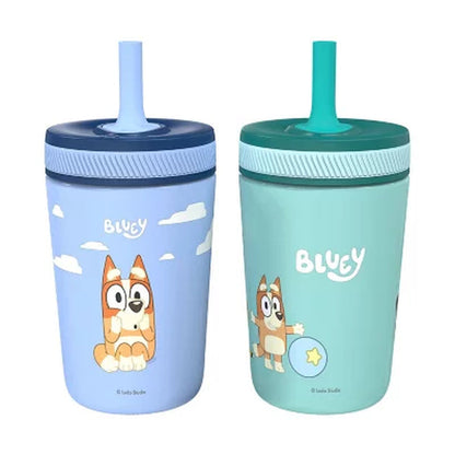 Zak Designs 12-Oz. Stainless Steel Double-Wall Tumbler for Kids with Antimicrobial Straw, 2-Piece Set, Choose Color