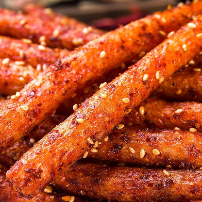 Latiao Spicy Strips 5 Packs Latiao Spicy Gluten Classic Chinese Special Snack Food, Vegan, 辣条, 大面筋, 68G/2.39 Ounces per Pack (Pack of 5)