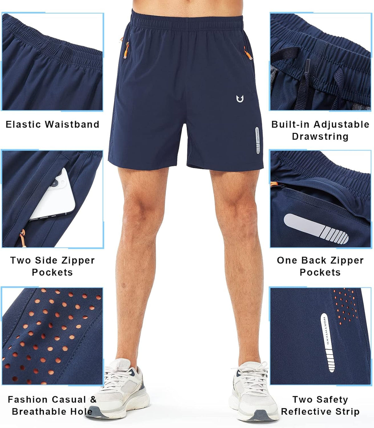 Men'S Athletic Running Shorts Quick Dry Workout Shorts 7"/ 5"/ 9" Lightweight Sports Gym Basketball Shorts Hiking