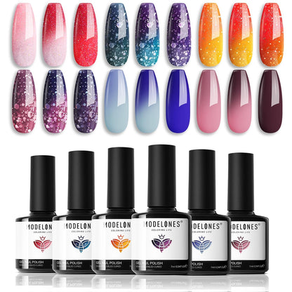 Gel Nail Polish Set, 6 Colors Easter Pastel Gel Polish Set with Nail Art Liner Brush, Soft Pink White Light Purple Blue Green Nude Spring Painting Nail Gel Polish Kit Mani DIY Salon Gifts