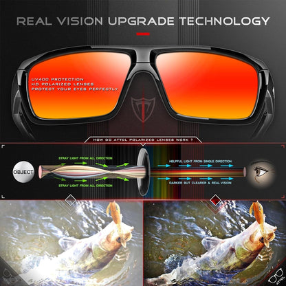 Polarized Wrap Sunglasses For Men - Fishing Sports Glasses UV Protection