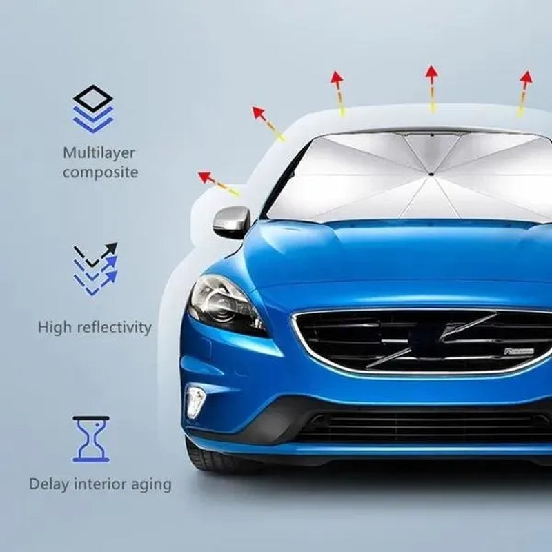 Car Sun Shade Protector Parasol Auto Front Window Sunshade Covers Car Sun Protector Interior Windshield Protection Accessories (Free Umbrella Bag)