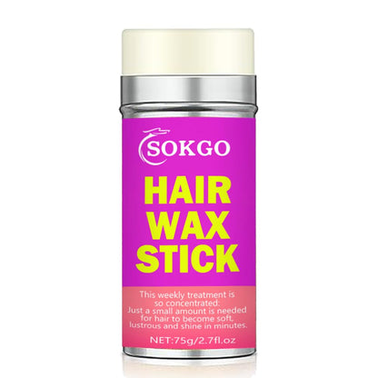 Hair Wax Stick for Flyaway Control, Edge Styling, Broken Hair Fixing - Non-Greasy Styling Wax Cream for Curly Hair and Wigs