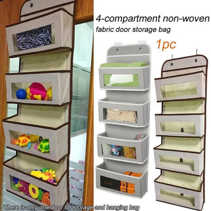 Non-woven Hanging Organizer Fabric Door Wall Hanging Storage Bag Folding Shelf Pocket Closet Hanger Dorm Bath Kitchen Storage 1/2/3/4/5 layers
