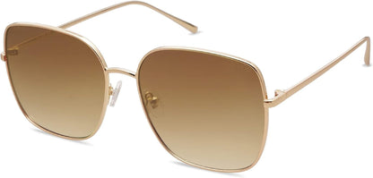 Trendy Oversized Square Metal Frame Sunglasses for Women Men Flat Mirrored Lens UV Protection Sunglasses SJ1146