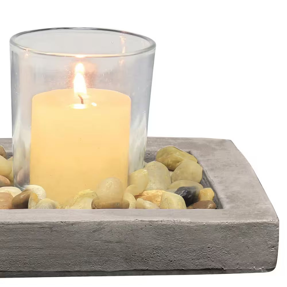 5 In. D Votive Candle Holder Set with Tray